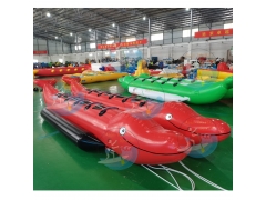 Single Tube Red Inflatable Shark Boat